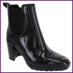 Women's High Heel Rain Boots 3 Inch Heel Pull-On Style